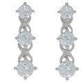 Sterling Silver CZ Journey Earrings