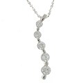 Sterling Silver Cubic Zirconia Journey Wave Necklace