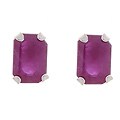 14k White Gold Ruby Stud Earrings