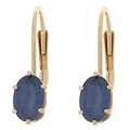 14k Yellow Gold Sapphire Leverback Earrings