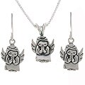 Sterling Silver Angel Necklace and Earrings Set