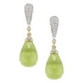 14k Gold 1/8ctw Diamond Lemon Quartz Earrings