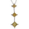 14k White Gold 1ct TDW Yellow Diamond Pendant