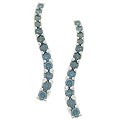 14k White Gold 1ct TDW Blue Diamond Journey Earrings (I2-I3)