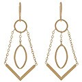 14k Yellow Gold Geometric Mobile Drop Earring