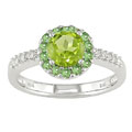 14k White Gold 1/10ct TDW Diamond Peridot Ring