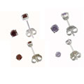 Sterling Silver Amethyst or Garnet Earrings