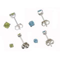 Sterling Silver Peridot or Topaz Earring Set