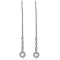 Sterling Silver CZ Threader Drop Earrings