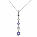 14k White Gold 1/3ctw Diamond Tanzanite Pendant