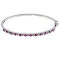 14k White Gold 3/4ct TDW Diamond Ruby Bangle