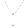 Sterling Silver Square Diamond Accent Necklace