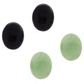 14k Gold Oval Jade Stud Earrings