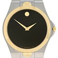 Movado Luno Men's Black Dial Two-tone Steel Watch