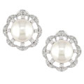 14k Gold 1/3ct Diamond Cultured FW Pearl Earrings (I-J, I2-I3)