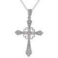 14k White Gold 1/4ct Diamond Cross Pendant