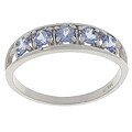 14k White Gold Tanzanite 5-stone Ring