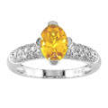 14k White Gold 1/3ct TDW Diamond Citrine Ring