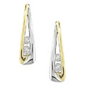 14k Two-tone Gold 1/6ct Diamond Earrings
