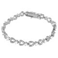Sterling Silver CZ Heart Link Bracelet