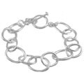 Sterling Silver Chunky Oval Link Toggle Bracelet