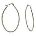 Stainless Steel Oval Hoop Earrings