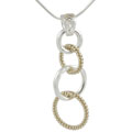 Sterling Silver Two-tone Linked Circle Necklace