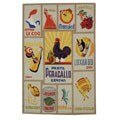 Hand-hooked Vintage Poster Rug (6' x 9')