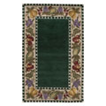 Hand-tufted Fruit Emerald Wool Rug (5' x 8')