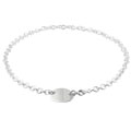 Sterling Silver Tag Necklace with Diamond Accent