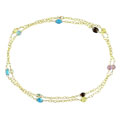 14k Yellow Gold Multiple Gemstone 33-inch Necklace