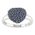 14k White Gold Sapphire Heart-shaped Ring