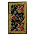 Hand-hooked Midnight Garden Black Wool Rug (4' x 2'6)