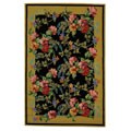Hand-hooked Midnight Garden Black Wool Rug (5'9 x 3'9)