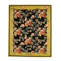 Hand-hooked Midnight Garden Black Wool Rug (7'9 x 9'9)