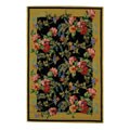 Hand-hooked Midnight Garden Black Wool Rug (6' x 9')