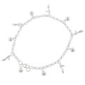Sterling Silver Stiletto Shoe & Jingle Ball Anklet