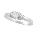 Sterling Silver Gem-set Heart CZ Ring