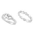 Sterling Silver Knotted Heart Ring Set