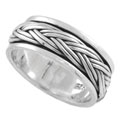Sterling Silver Braided Spinner Band