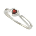 Children's Sterling Silver Red Heart CZ Ring