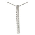 Sterling Silver 11-stone CZ Stick Pendant