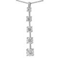 Sterling Silver 5-stone CZ Journey Necklace