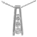 Sterling Silver CZ Drop Pendant Necklace