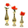 Fluted Brass Vases (Set of 3)