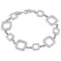 Sterling Silver High Polish Linked Square Bracelet