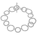 Sterling Silver Hammered Finish Circle Bracelet