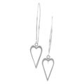 Sterling Silver Threader Dangle Heart Earrings