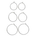Sterling Silver Hoop Earring Set