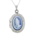 Sterling Silver Oval Praying Hands Locket